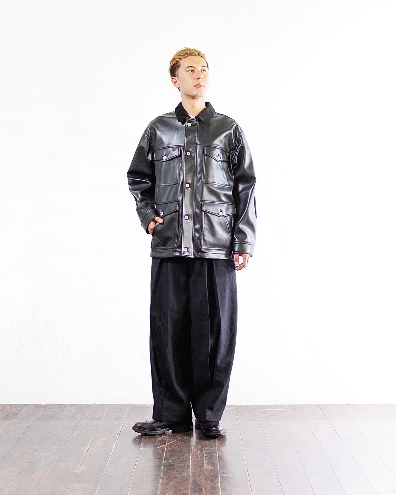 コムデギャルソン オム フェイクレザーボンディングジャケット