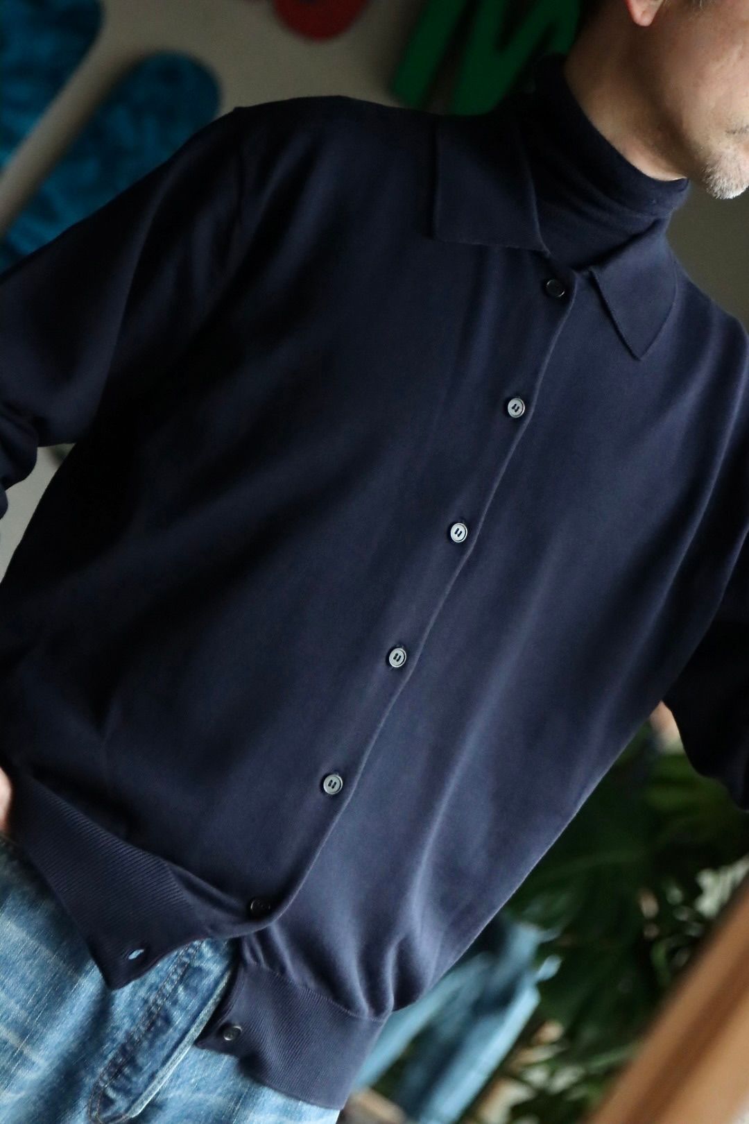 A.PRESSE - アプレッセ23SSカーディガン Cotton Knit Polo Collar