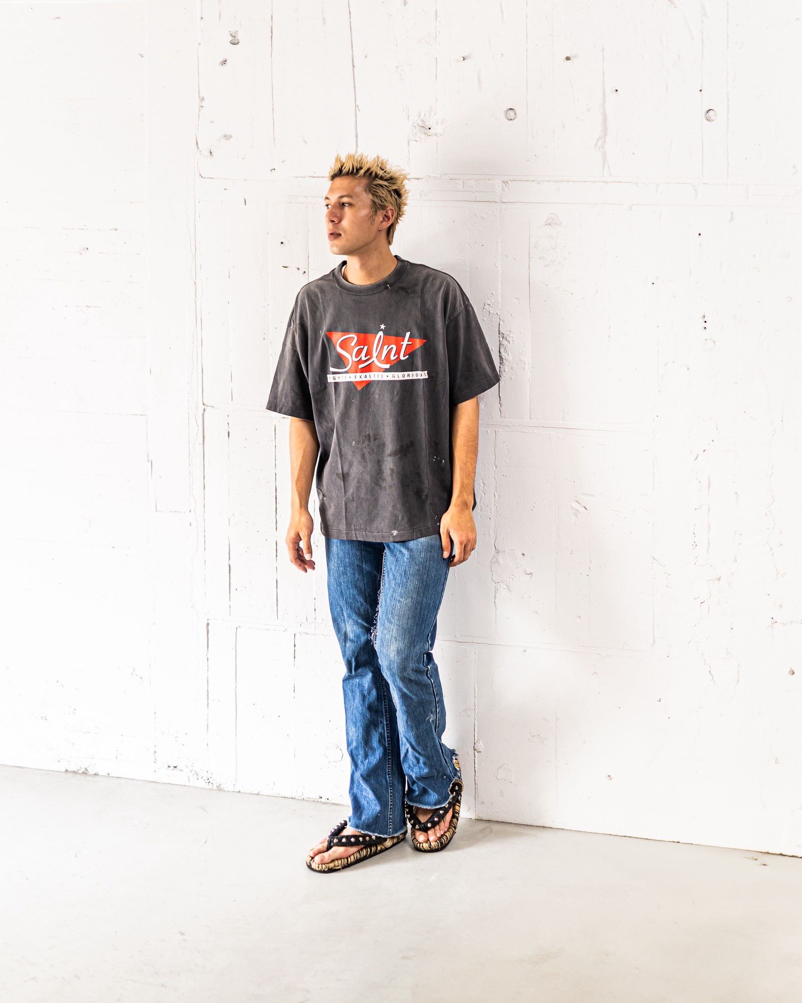 SAINT M×××××× - セントマイケル Tシャツ MIGHTY SAINT SS TEE(SM-HR1