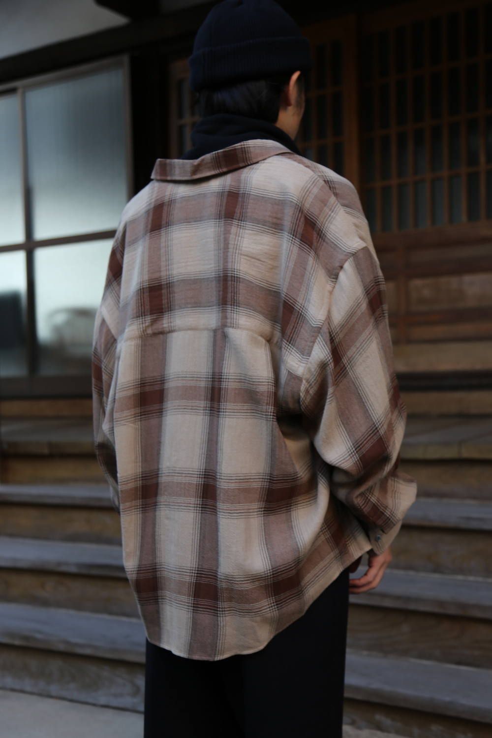 Graphpaper(グラフペーパー)Check Regular Collar Big Sleeve Shirt