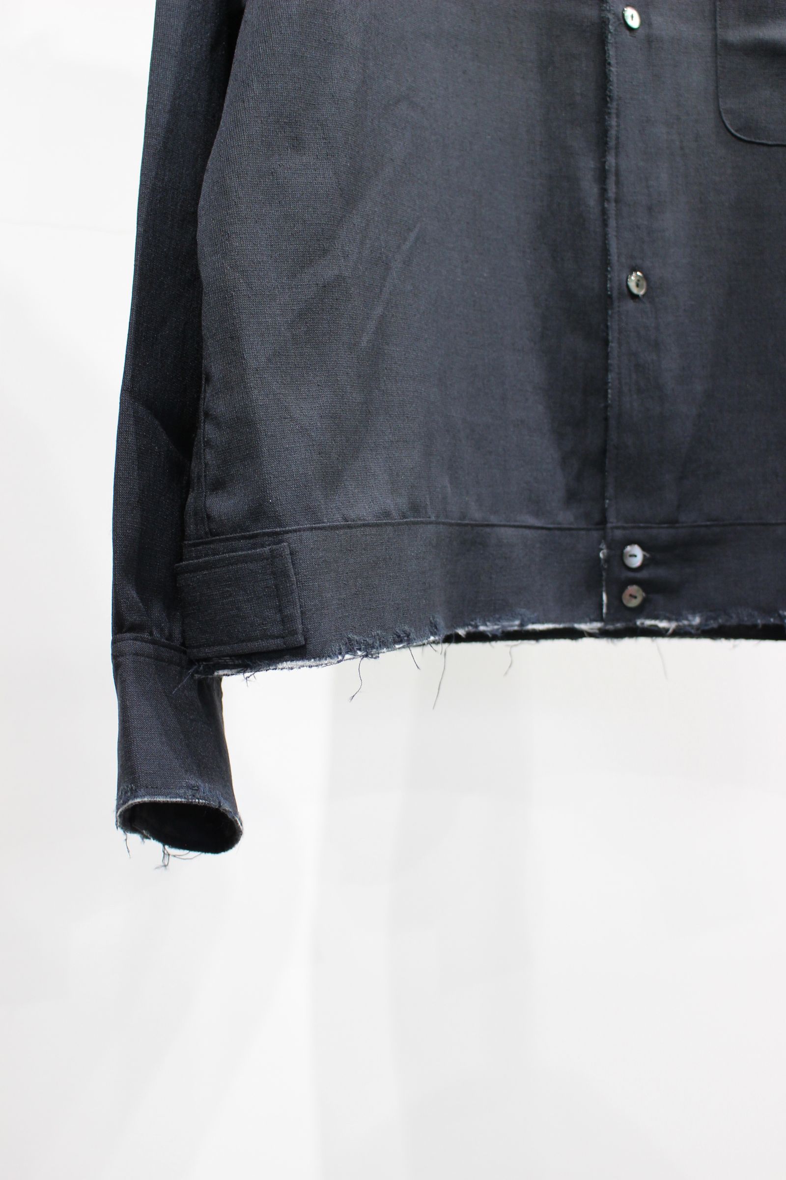 ANCELLM - MELANGE SHORT CRASH SHIRT JACKET/NAVY | NapsNote