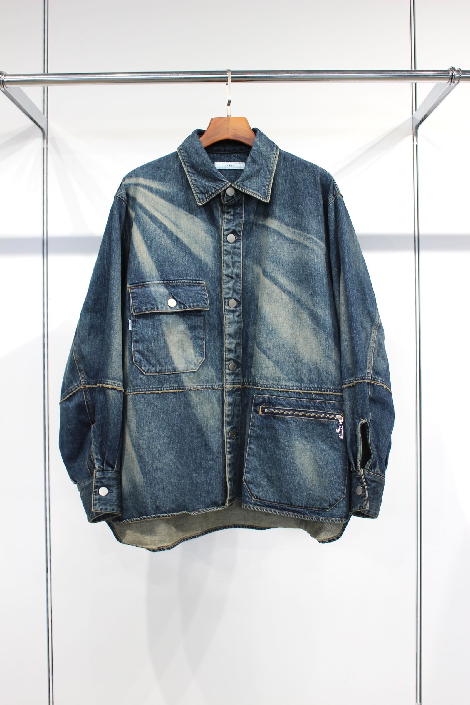 JIEDA - [ラスト1点] OVER SIZE DENIM SHIRT | BLACK | デニム