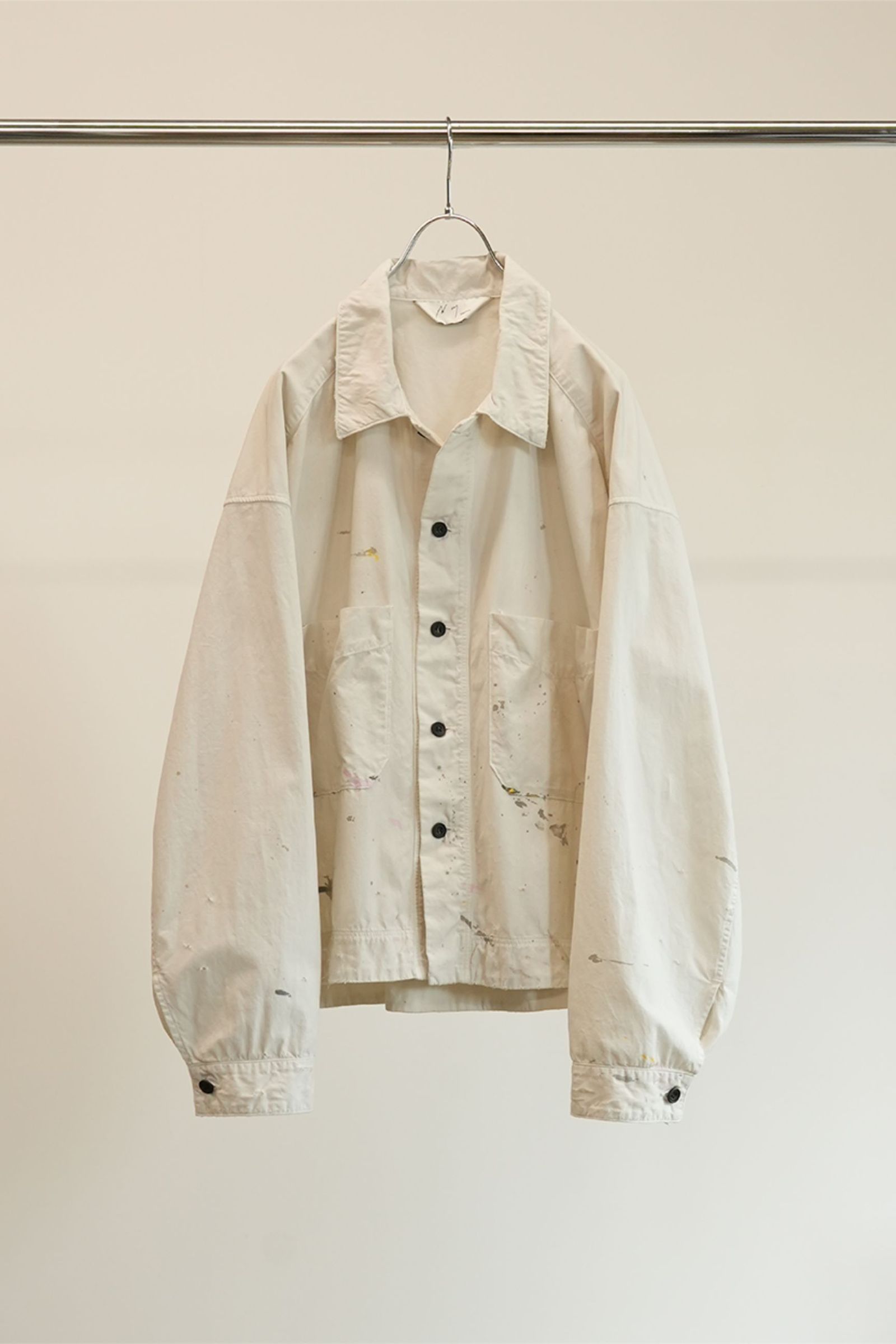 ANCELLM - CHAMBRAY SHIRT JACKET | WHITE | シャンブレーシャツ