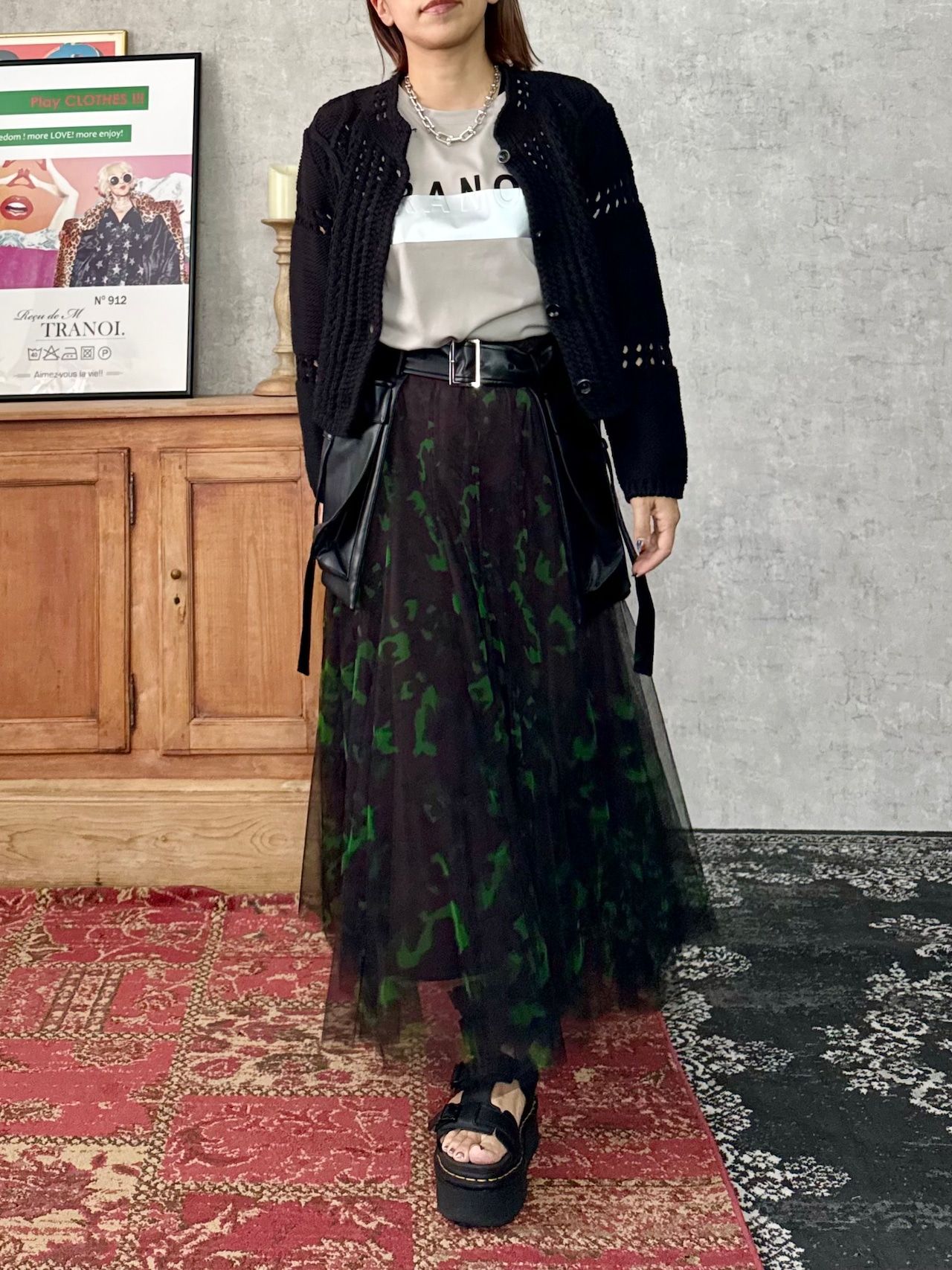 TRANOI - レオパードチュールスカート ブラウン | ravii ONLINE STORE