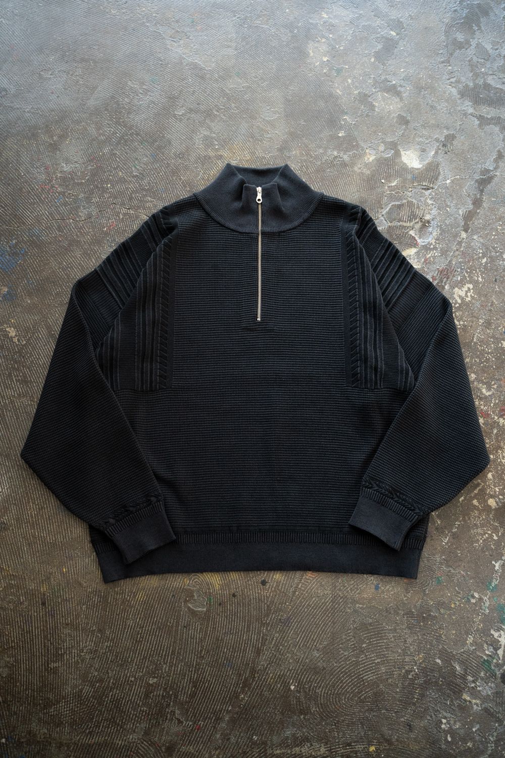 YASHIKI - 【ラスト1点】【25AW】Fuyushigure Half Zip Knit(DARK NAVY