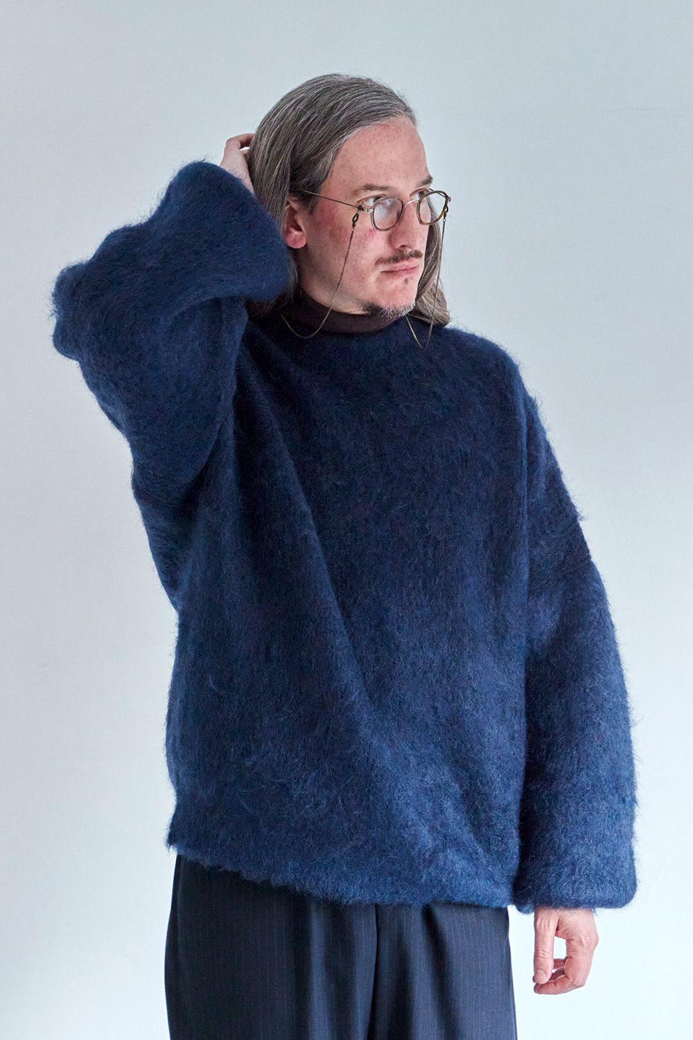 YASHIKI - Akane Mohair Knit(NAVY) | Salty