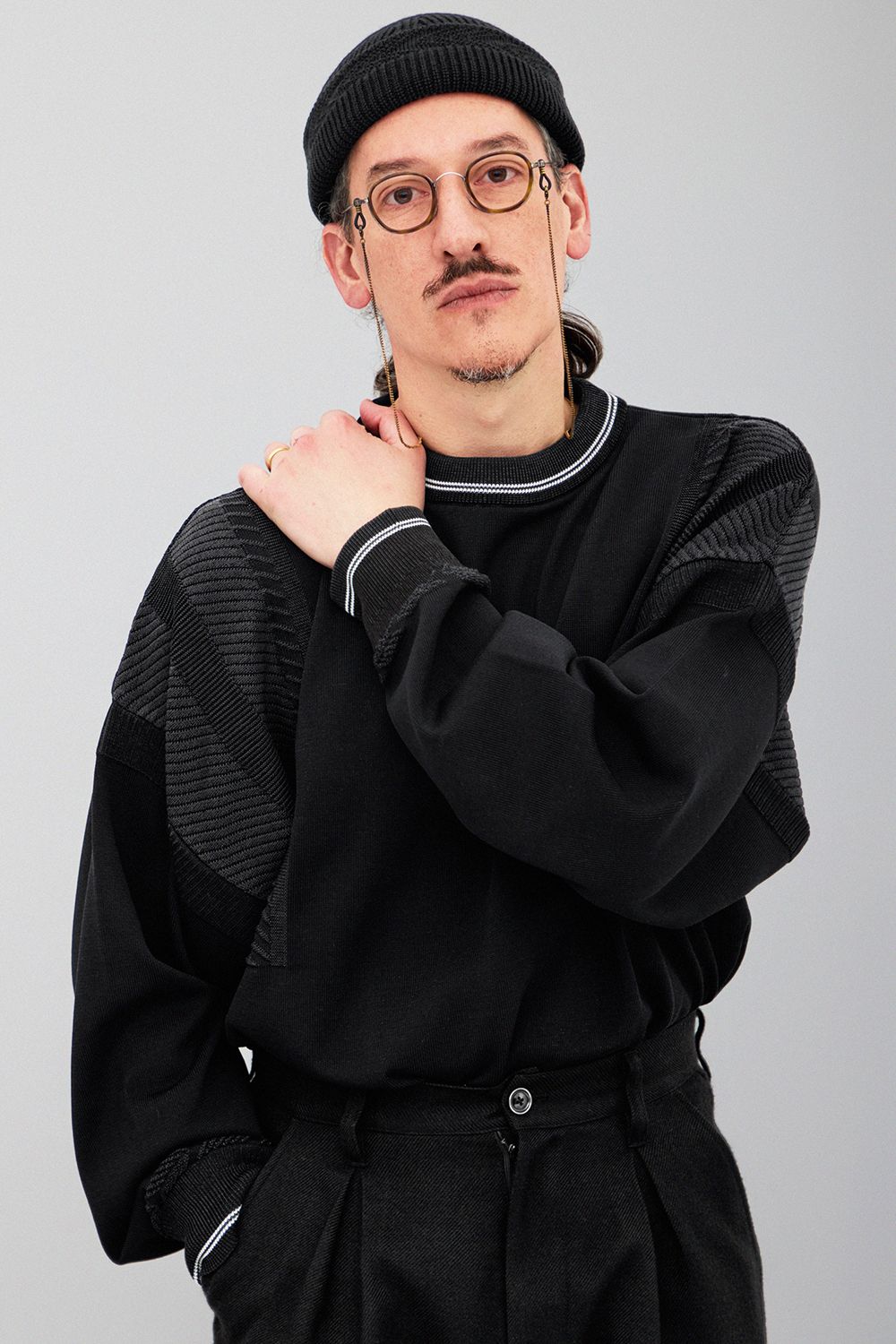 YASHIKI - 【ラスト1点】【25AW】Shimobashira Knit(BLACK) | Salty