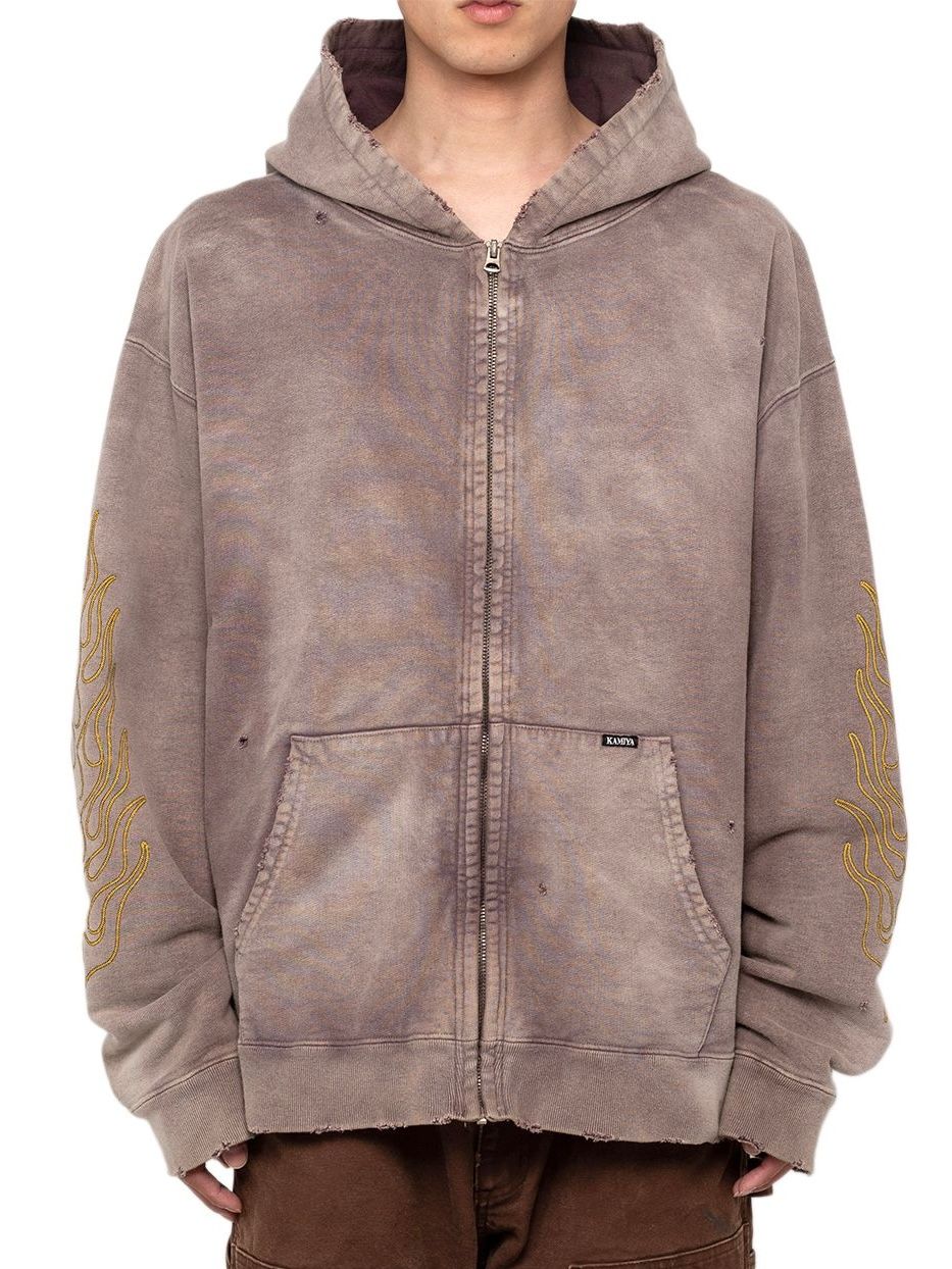 KAMIYA - 【24AW】ロープ ブリーチド ジップアップフーディ / 