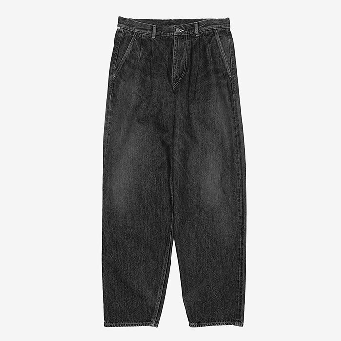 Graphpaper - Selvage Denim Two Tuck Tapered Pants -DARK FADE