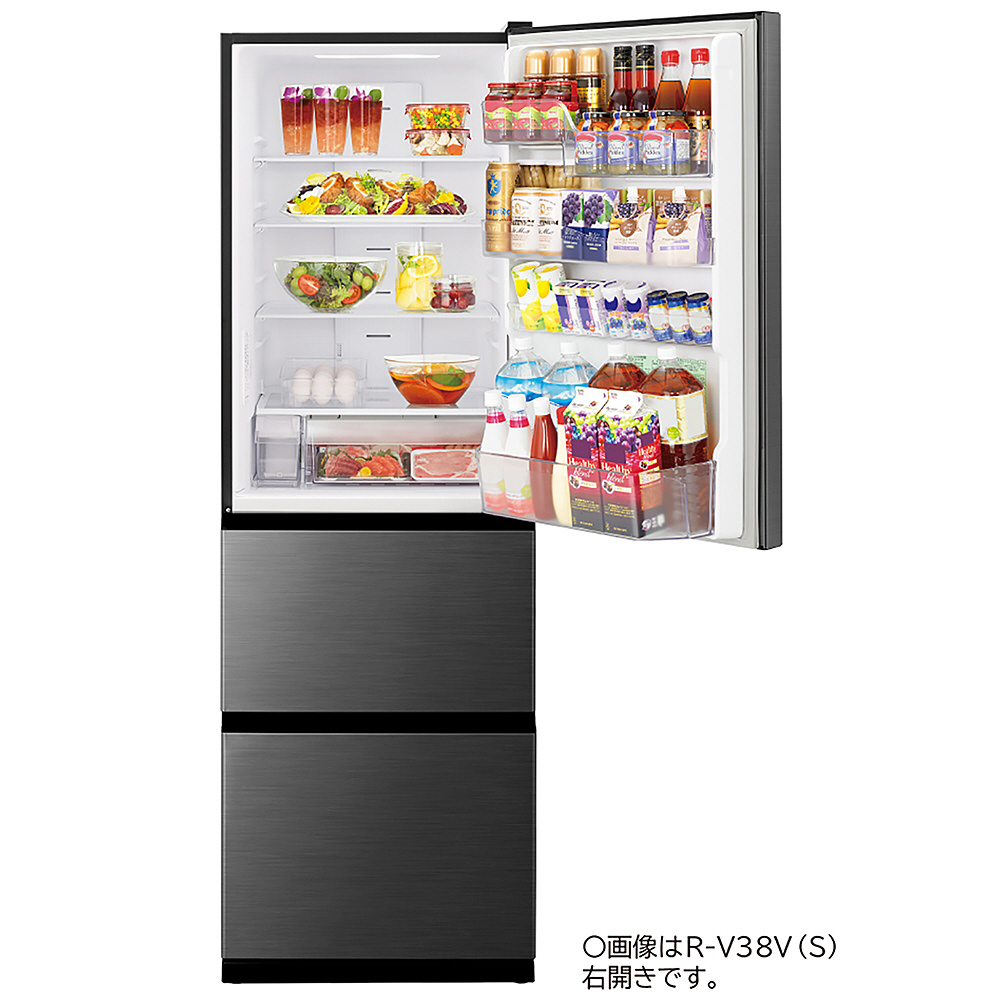 冷蔵庫 Vタイプ グラファイトシルバー R-V38V-S ［幅60cm /375L /3ドア