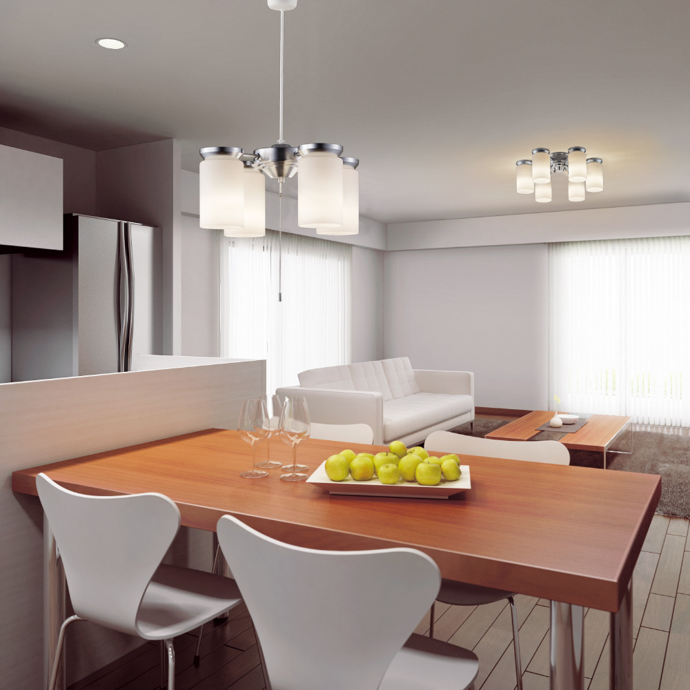 LEDシャンデリア シンプルモダンデザイン 4灯タイプ ［6畳］｜の