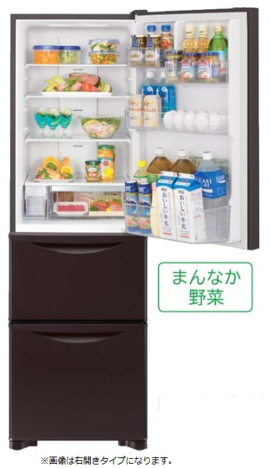冷蔵庫（300～399L) ダークブラウン ［3ドア /左開きタイプ /315L