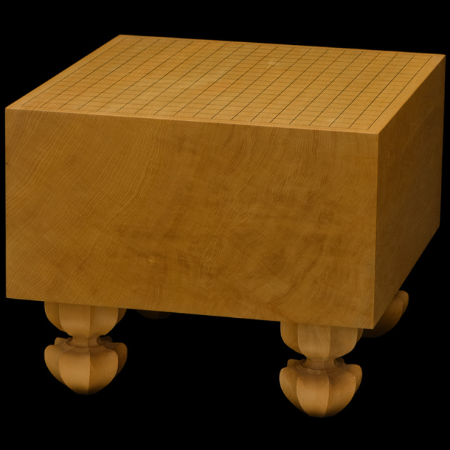 国産本榧足付碁盤 5寸4分（天柾） ga50043 | 前川榧碁盤店