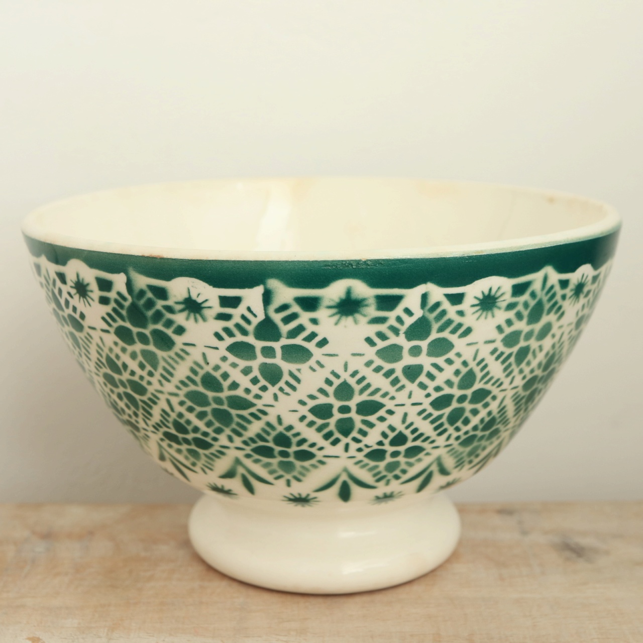 小さいサイズのレース模様 モロッコ柄アンティーク カフェオレボウル