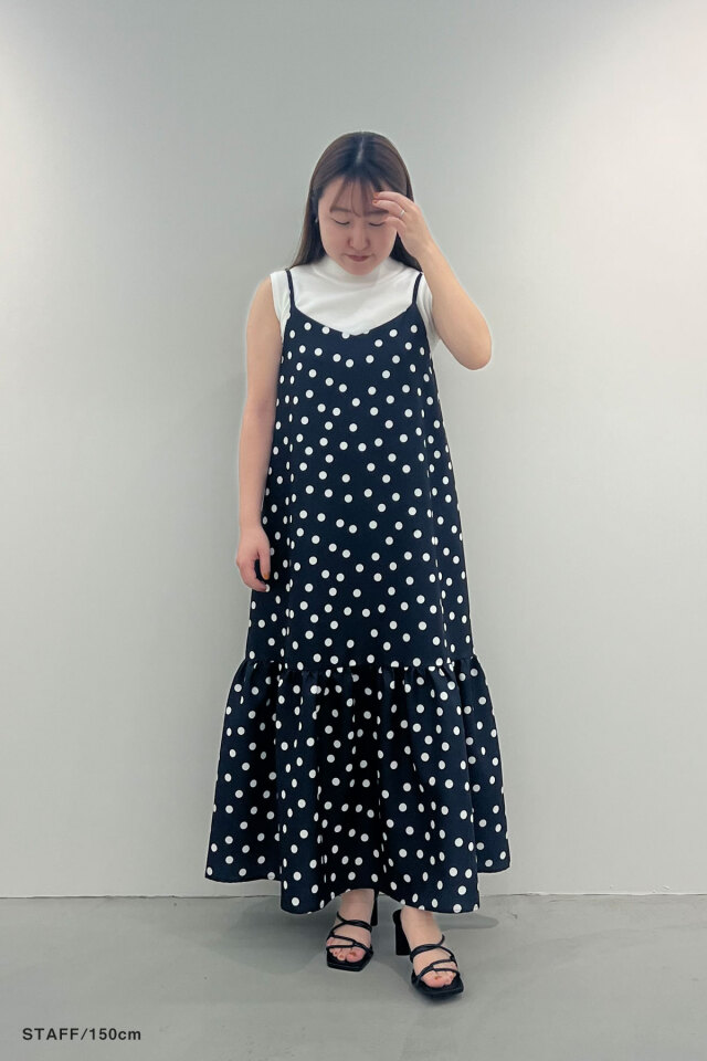 美香さんコラボ】ドットティアードキャミワンピース