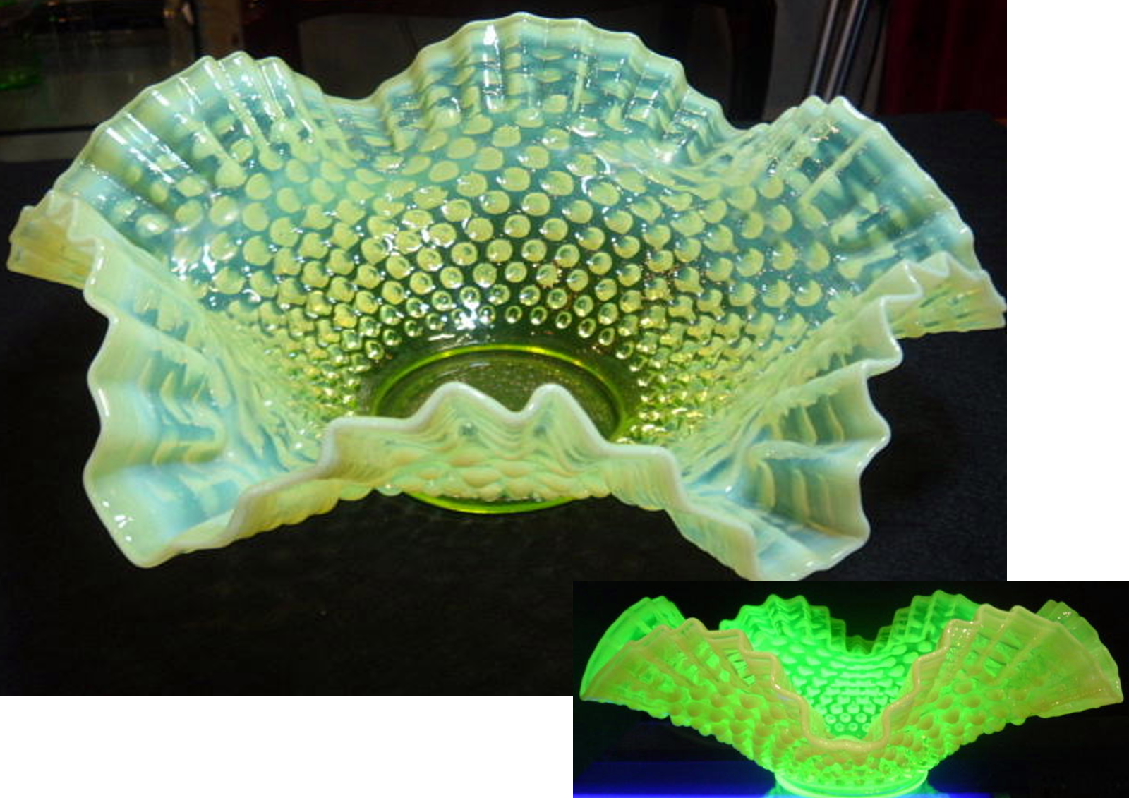 フェントン Fenton ミルクガラス フリル ラージ ボウル フルーツ