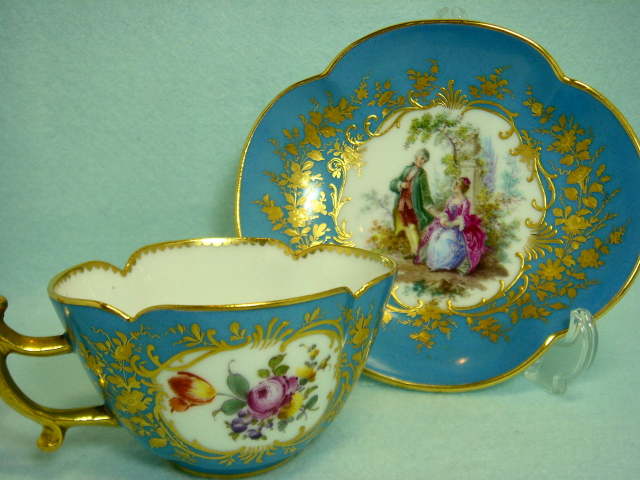 ドレスデン ドイツ アンティーク カップ&ソーサー 19世紀 【AW1209】