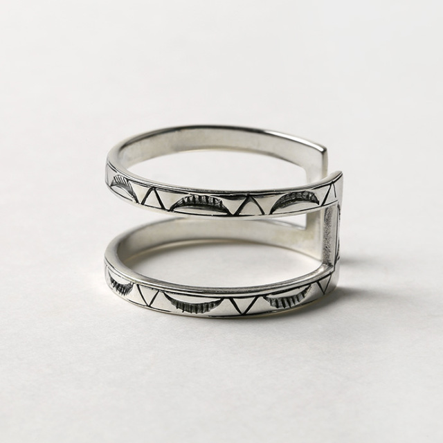 Binich(ビニッチ) ネイティブ パターン ダブル リング メンズ 指輪