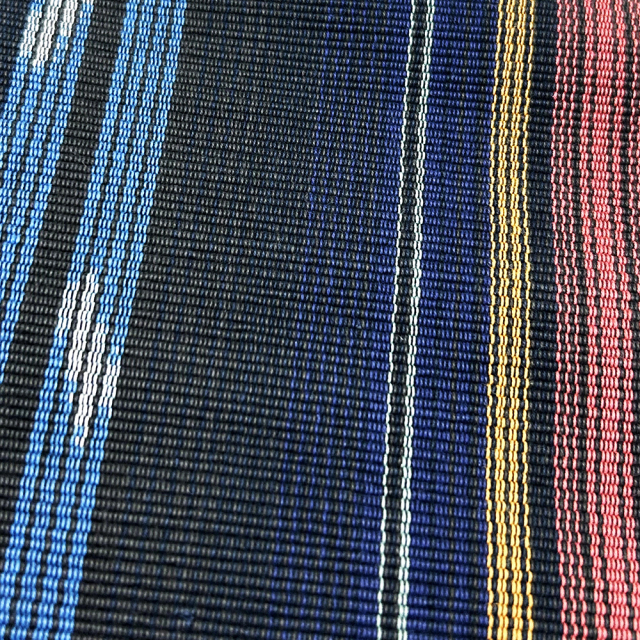 琉球かすり半巾帯』 黒地 青・赤・蜜柑