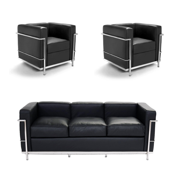 LC2 ル・コルビジェ 応接ソファセット 本革 (デザイナーズ家具)