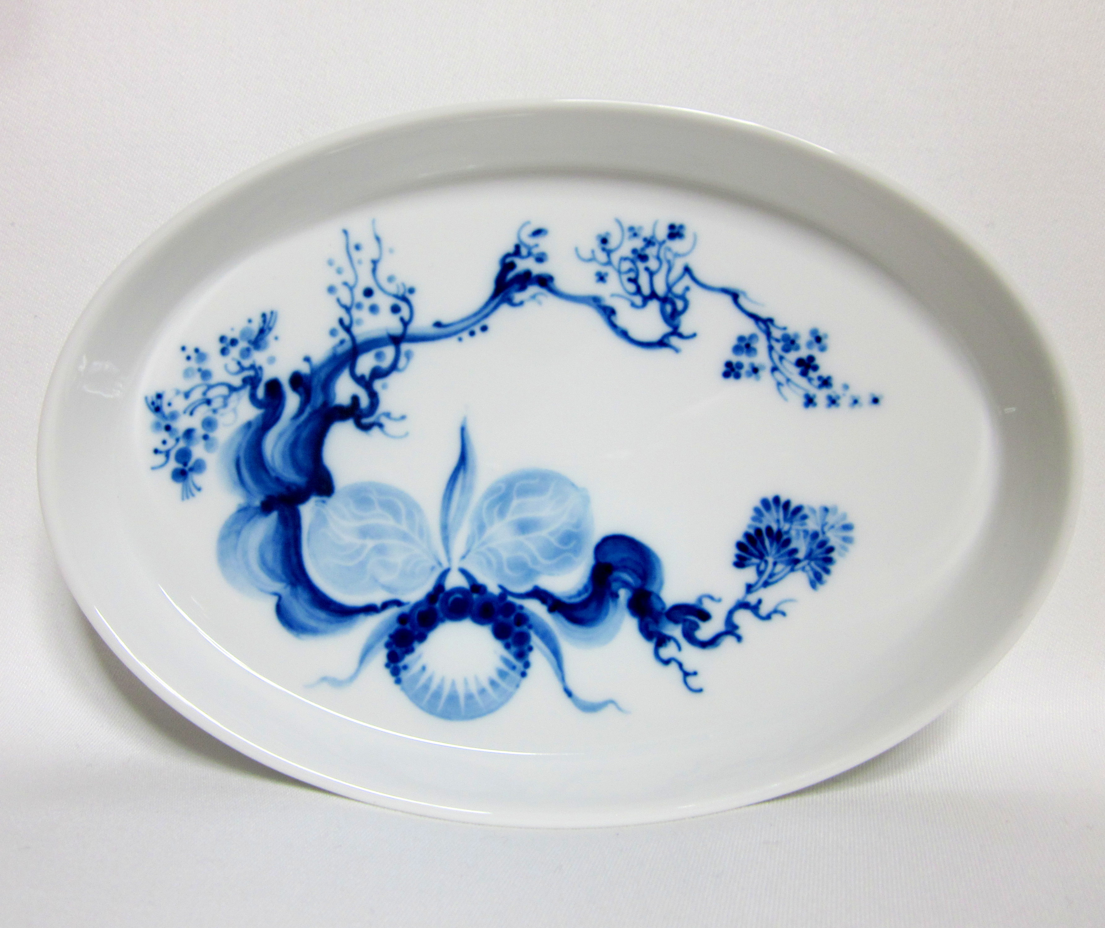 マイセン（Meissen）ブルーオーキッド オーバルプレート【西洋