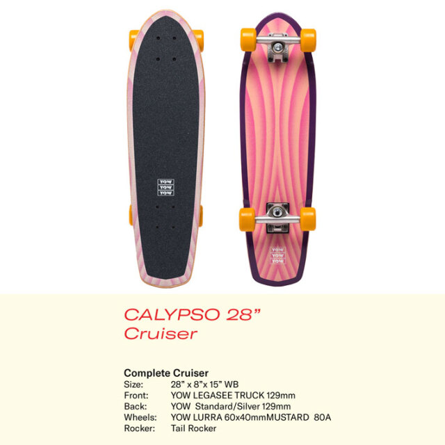 特典付き！】YOW サーフスケート サーフクルーザー ヤウ CALYPSO 28