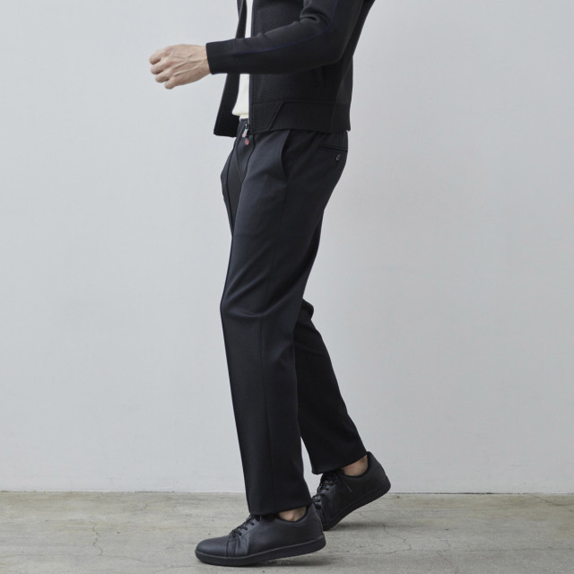 会員様限定] 超ストレッチパンツ ヘリンボーン柄 ニットポンチ ドロー