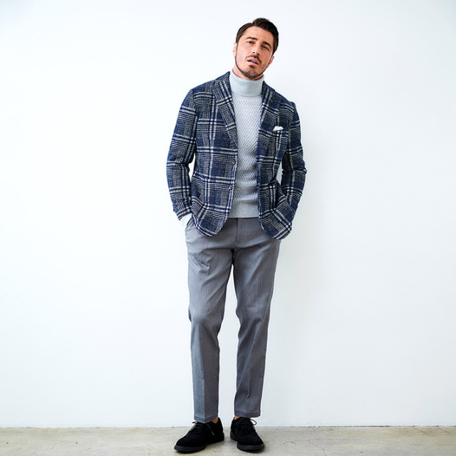 ライトニット チェックプリントジャケット 450214 G-STAGE ジーステージ