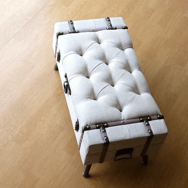 ベンチ 収納付 ソファ スツール おしゃれ アンティーク クッション