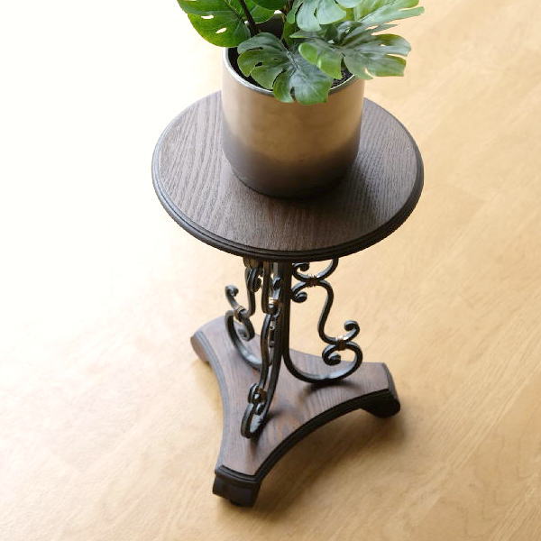 フラワースタンド アイアン おしゃれ 木製 小さめ アンティーク風 玄関