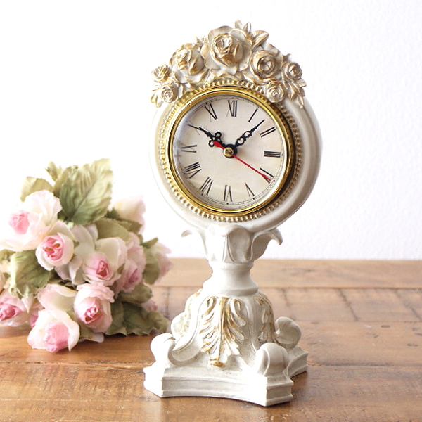 置き時計 アンティーク ロココ調 ヨーロピアン 小型 小さい ローマ数字