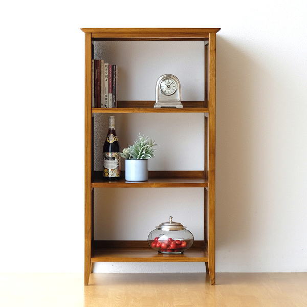 本棚 チーク 無垢材 オープンラック 飾り棚 幅60 奥行35 チークフリー