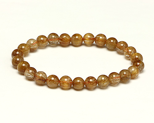 ブレスレット オレンジブラウンルチルクォーツ 7φ 26玉 No.32 | 神棚