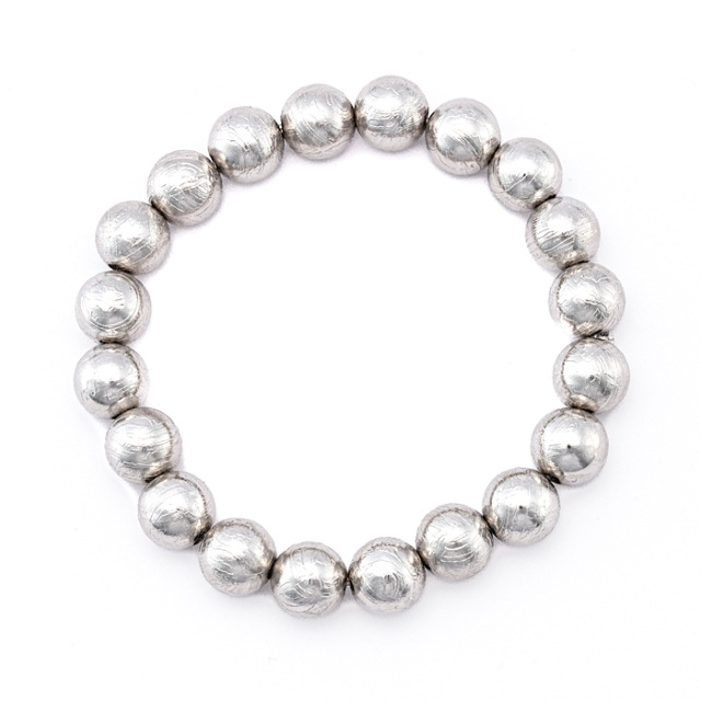 ブレスレット ギベオン （ナミビア産） 10mm 20玉 No.48 《鑑別書付