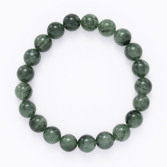 ブレスレット グリーンルチルクォーツ 9mm 21玉 No.1 | 神棚・神具の