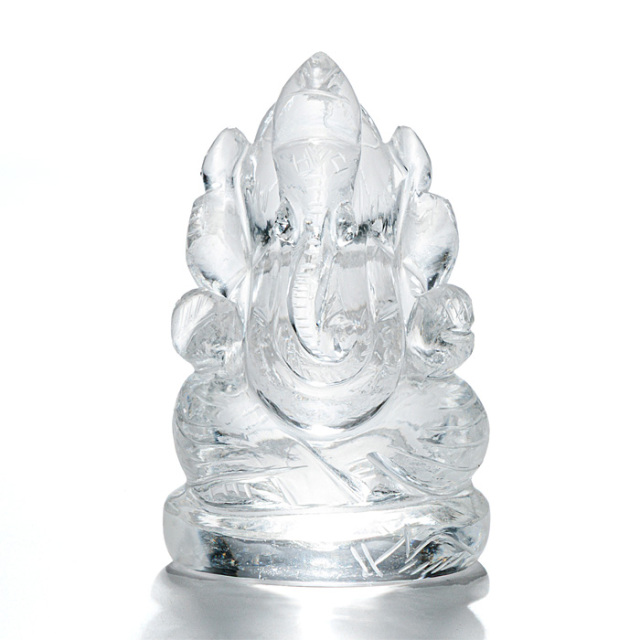 水晶彫刻 ガネーシャ （ヒマラヤ マニカラン産 天然水晶） No.82