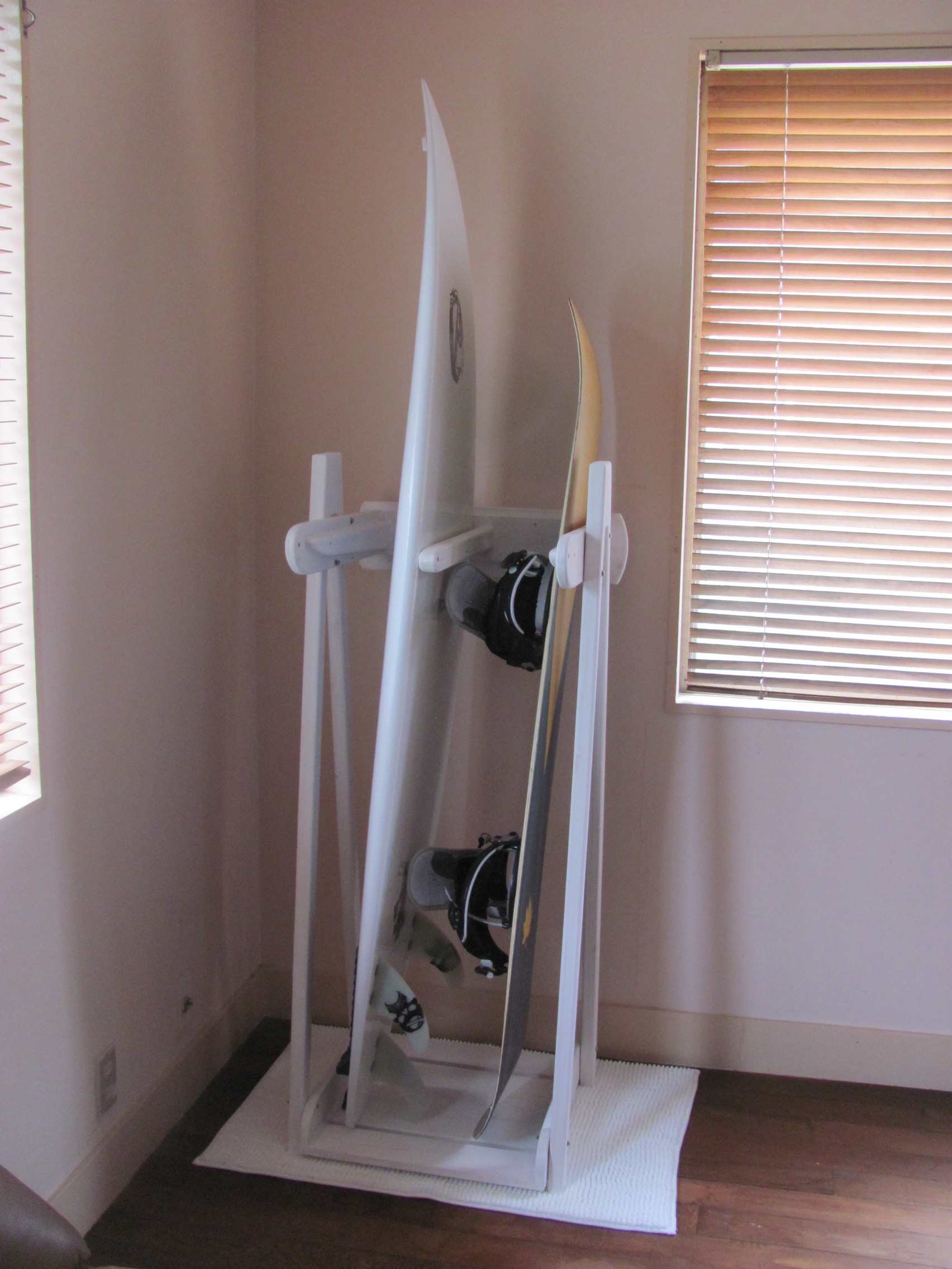 スノーボードスタンドラック 1本用 アクアブルー ハンドメイド