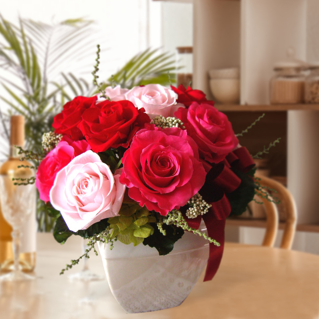 プリザーブドフラワー 花 還暦祝い 結婚記念日 プロポーズ 開業祝い