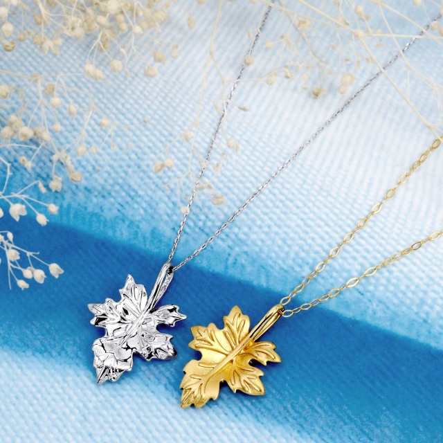 ネックレス リーフ モチーフ 地金 K18 ゴールド 18金 lp37-0002-yg