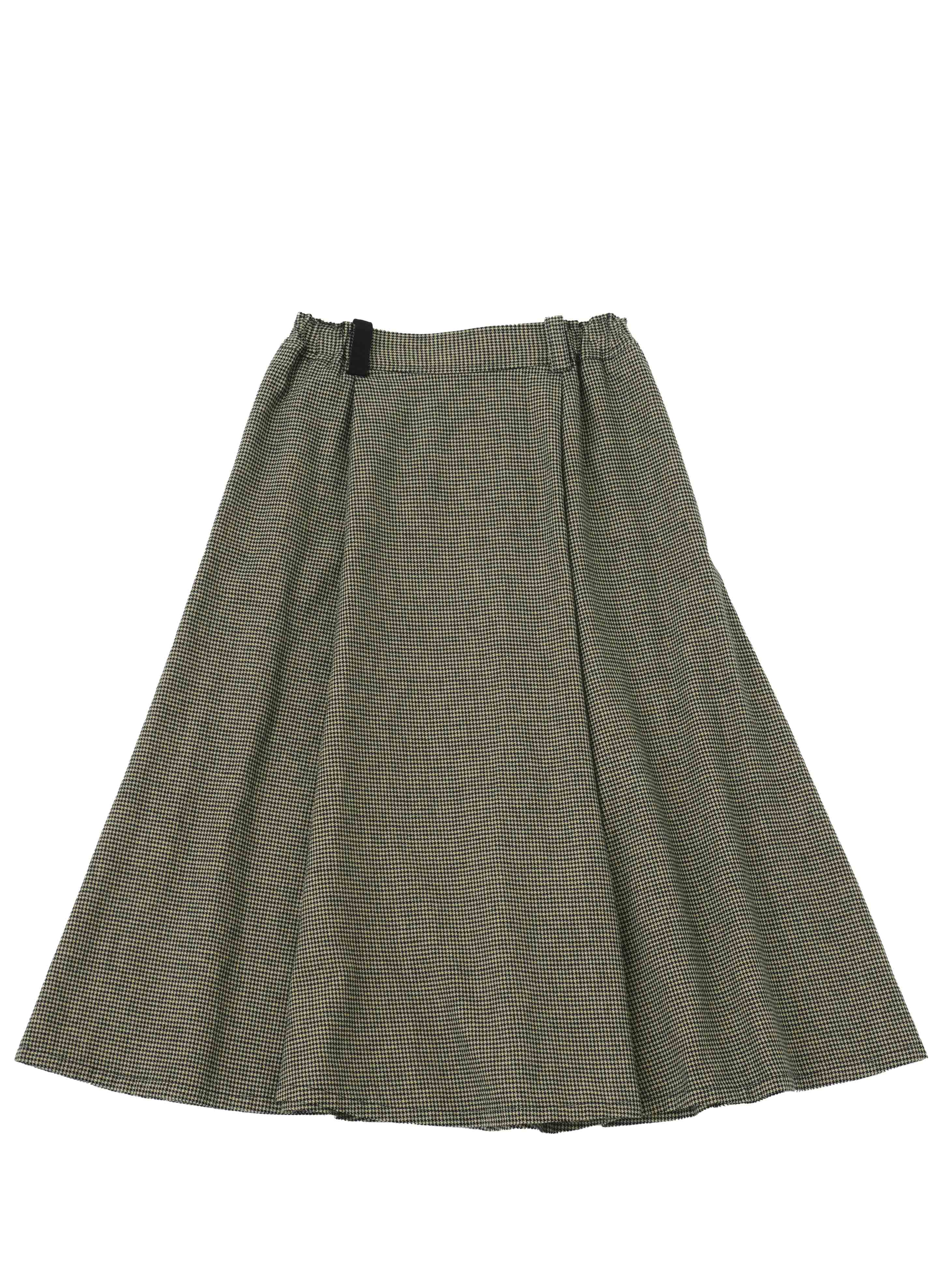 16／-インディゴ千鳥フレアースカート