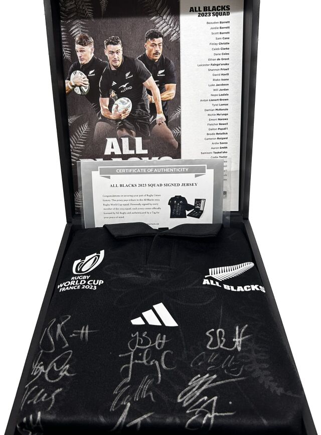 オールブラックス RWC2023 チーム 直筆サインジャージ 限定Box