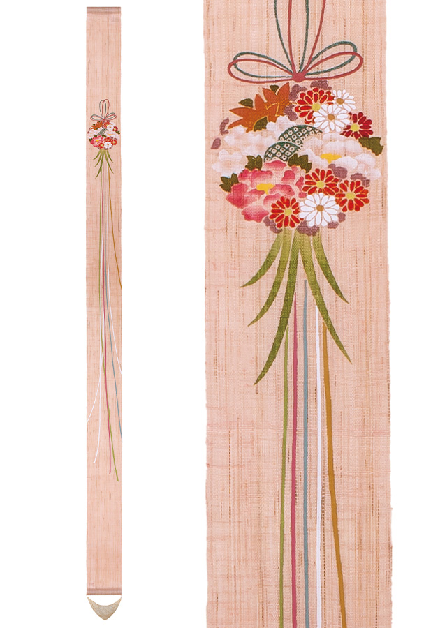 手染め麻細タペストリー「雛」 [京都洛柿庵オンラインショップ]