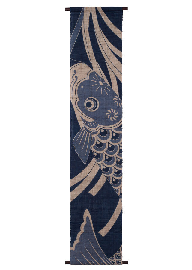 手染め麻タペストリー「こいのぼり」[京都洛柿庵オンラインショップ]