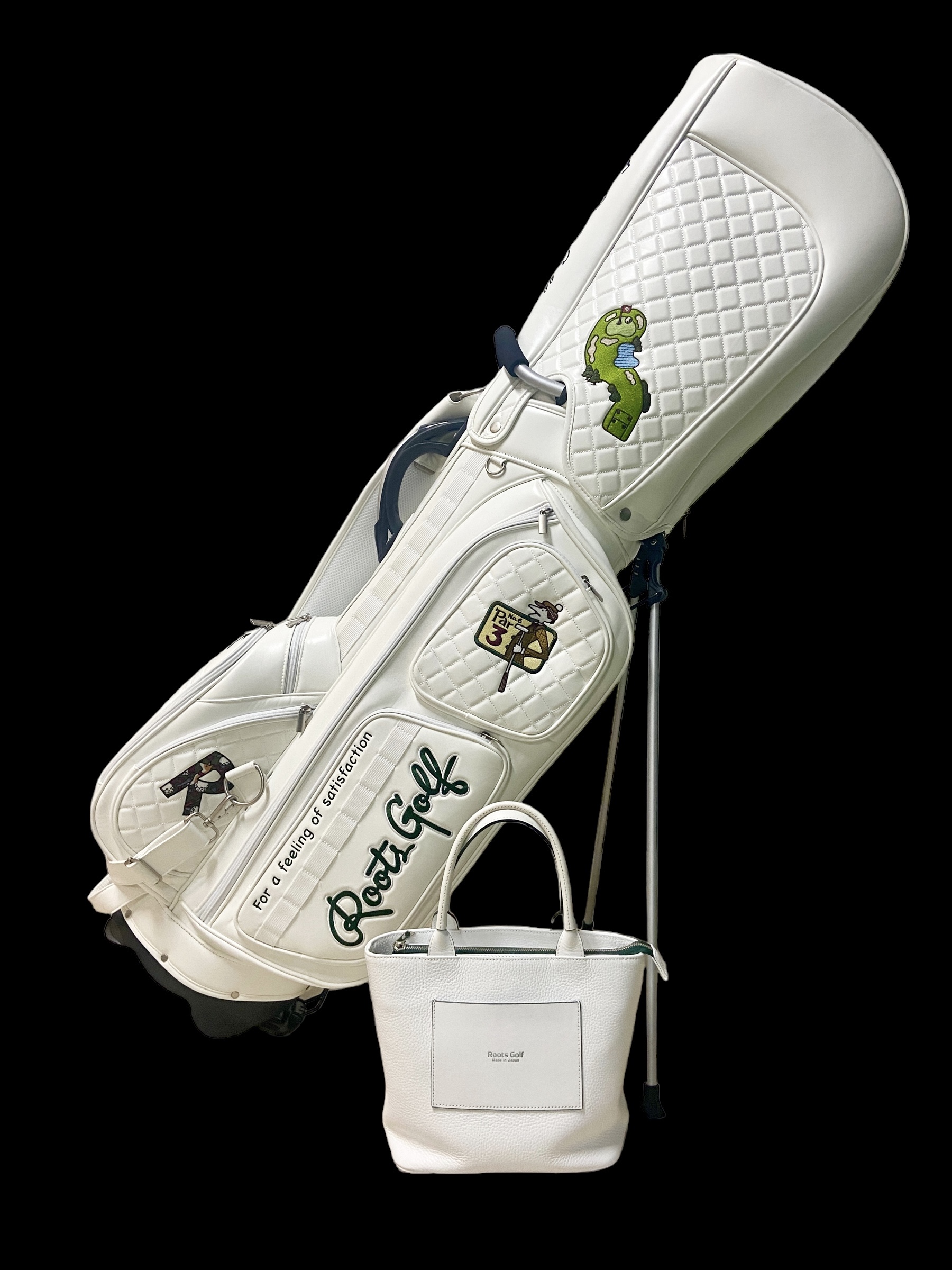 ホワイトトートバッグ キャンバス生地バック ゴルフキャリーバッグ