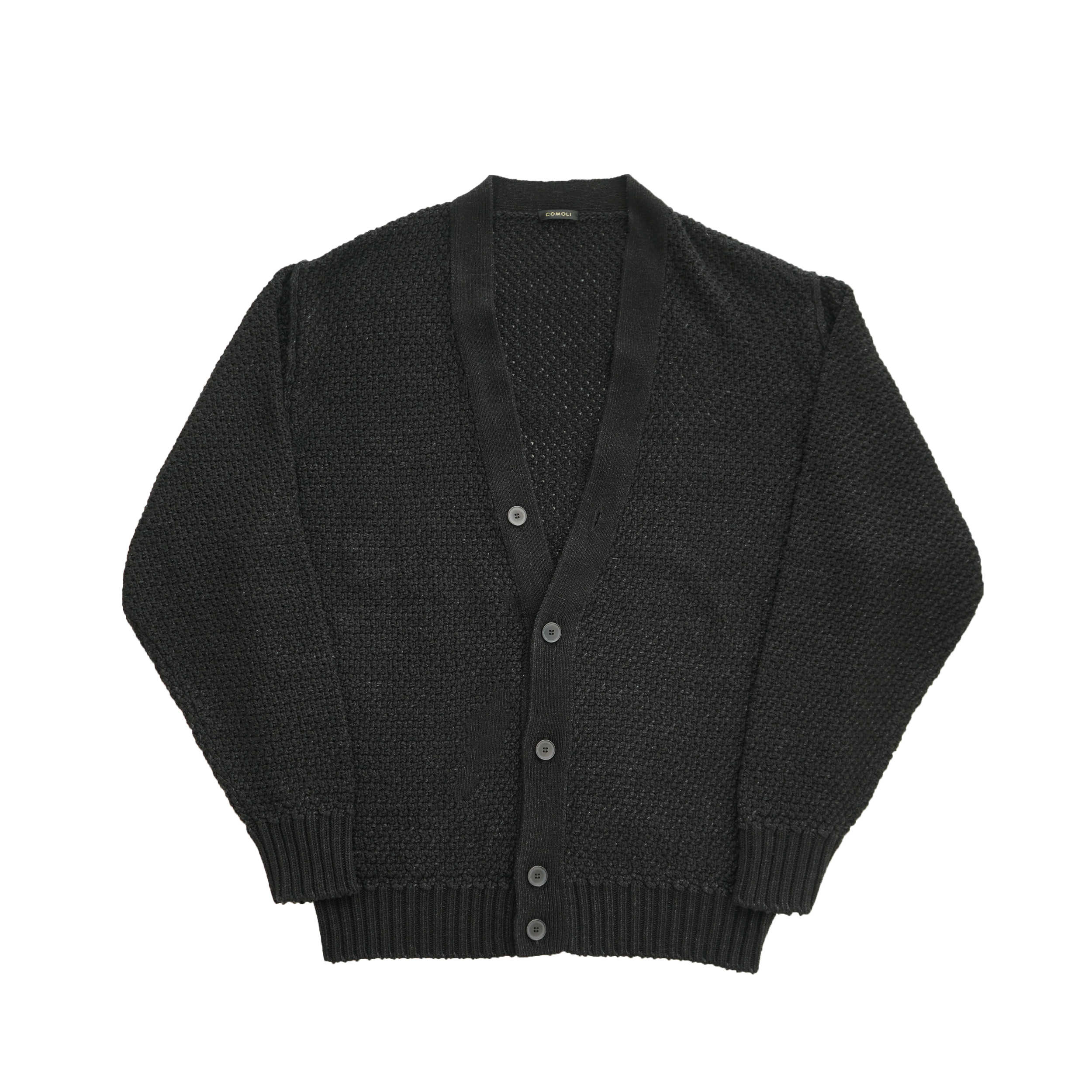 COMOLI 5G ニットカーディガン BLACK