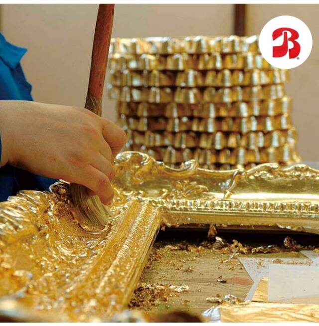 イタリア製 ウォールミラー(壁掛け鏡) ネイビーリーフ 48×68cm