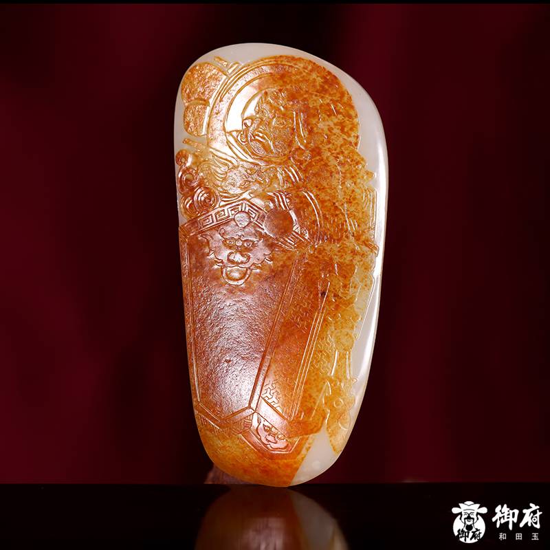 中国 玉石鶏血石彫刻 神獣 置物 唐木台付 C 9211 中国 玉石鶏血石彫刻