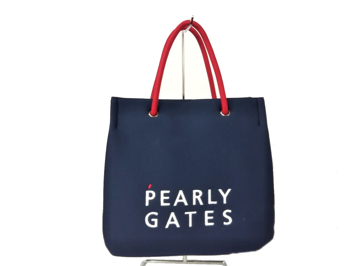 パーリーゲイツ/トートバッグ/ネイビー×レッド×アイボリー/化学繊維の