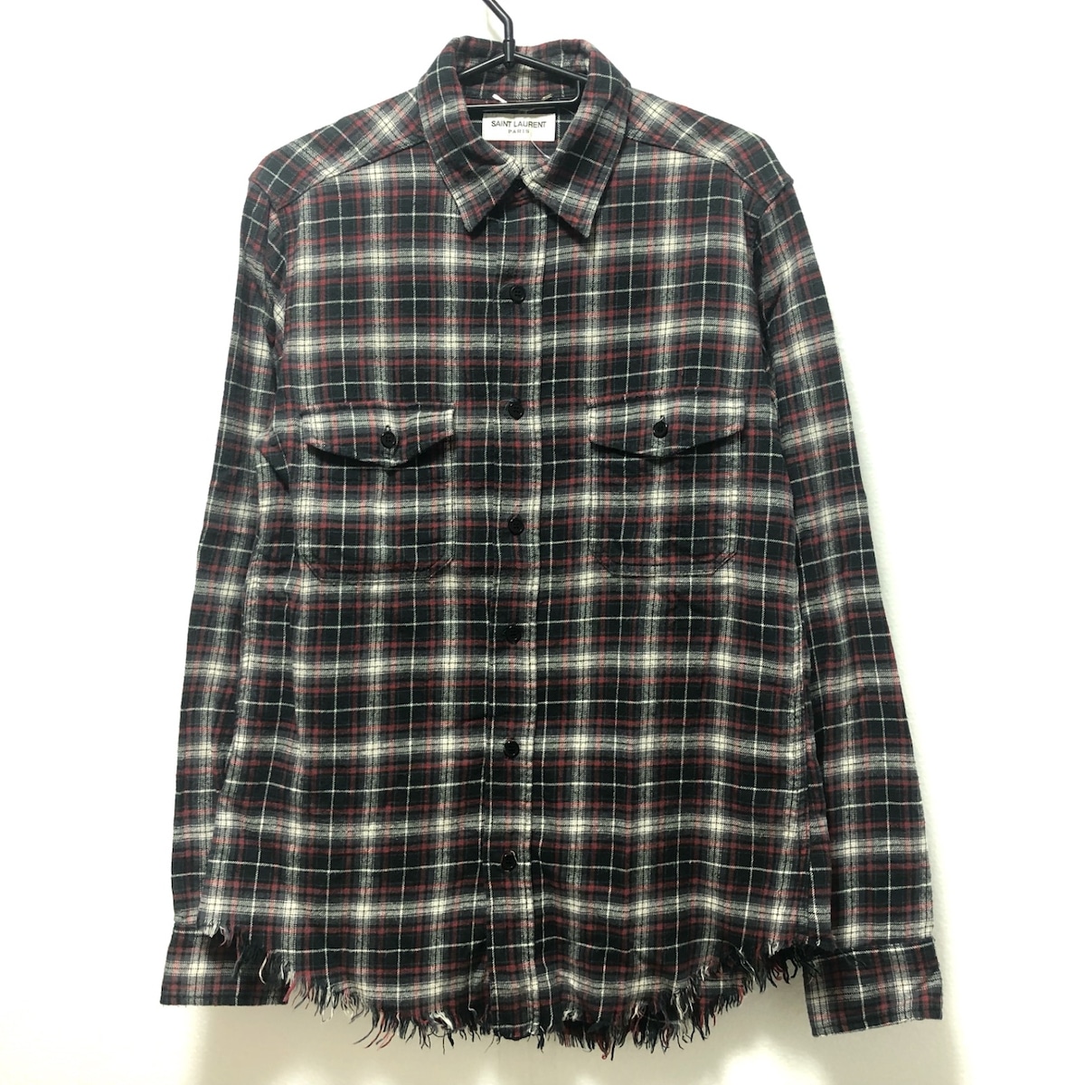 サンローランパリ/シャツ/黒×レッド×白/サイズ：Sの買取実績【ブラン