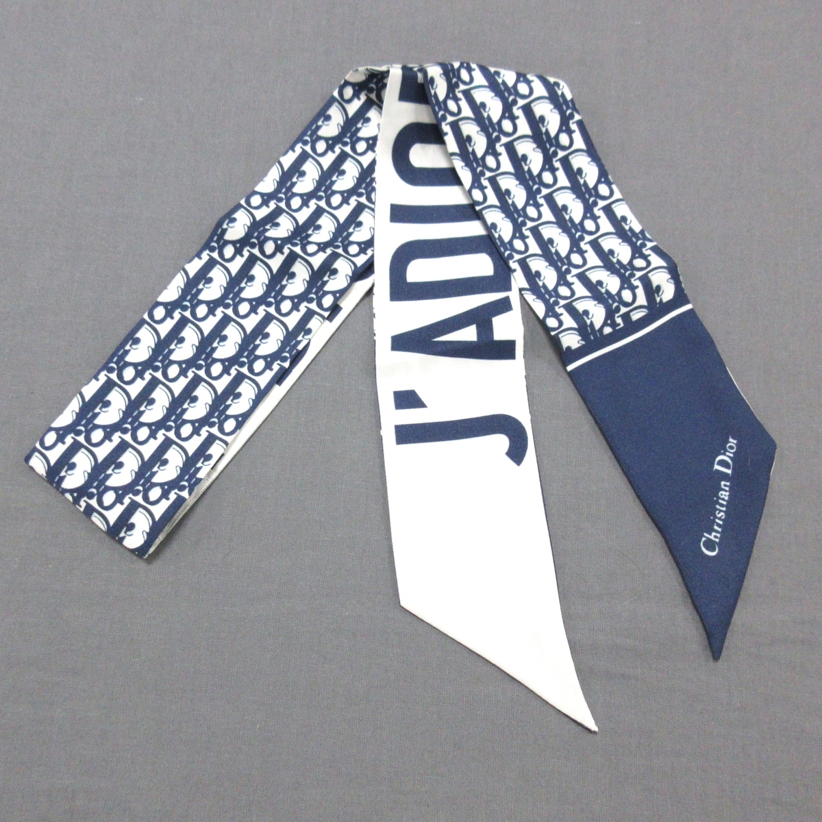 ディオール/クリスチャンディオール/スカーフ/ネイビー×白の買取実績